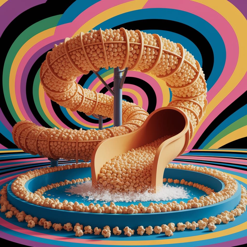 Popcorn Water Park in 3D Game Cinematic Style