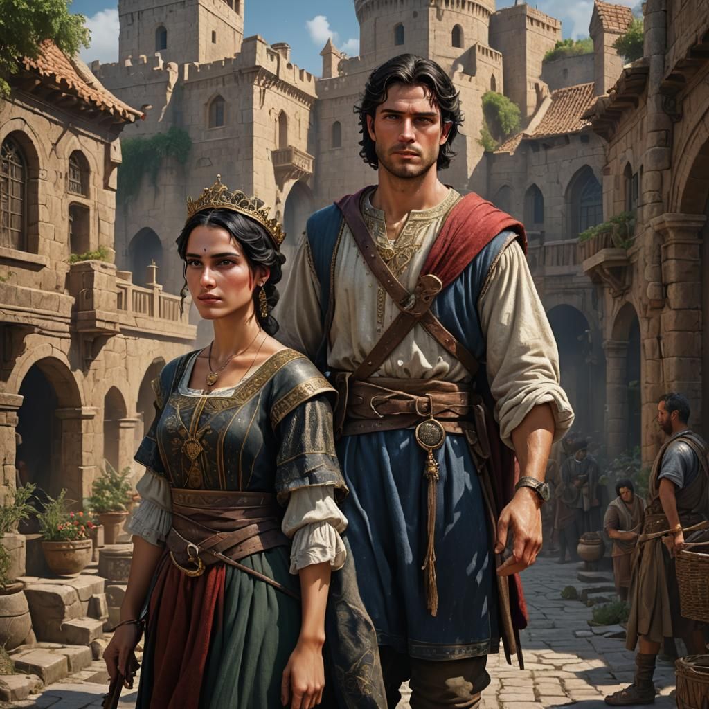 King David and Peasant Woman: Fantasy Concept Art