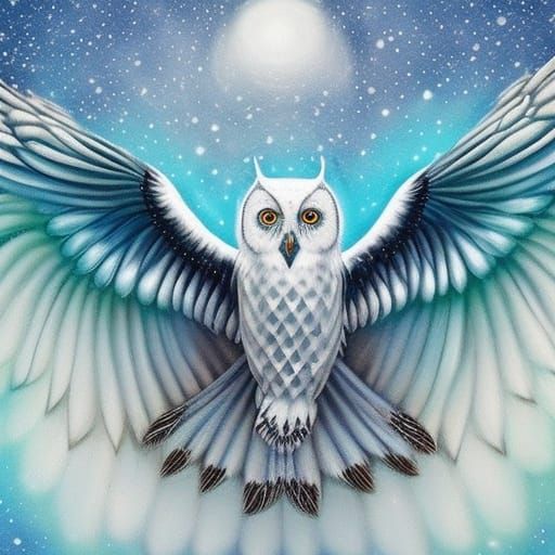 snow owl painting