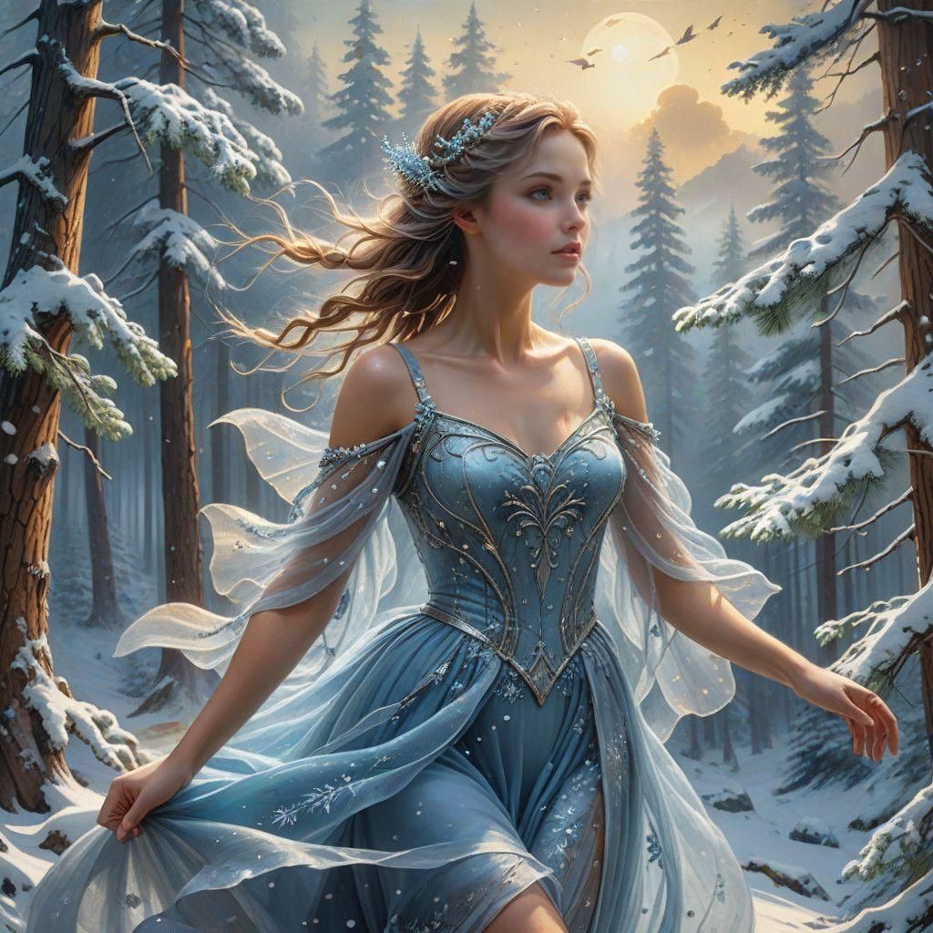 Ethereal Wood Nymphs in Winter Wonder