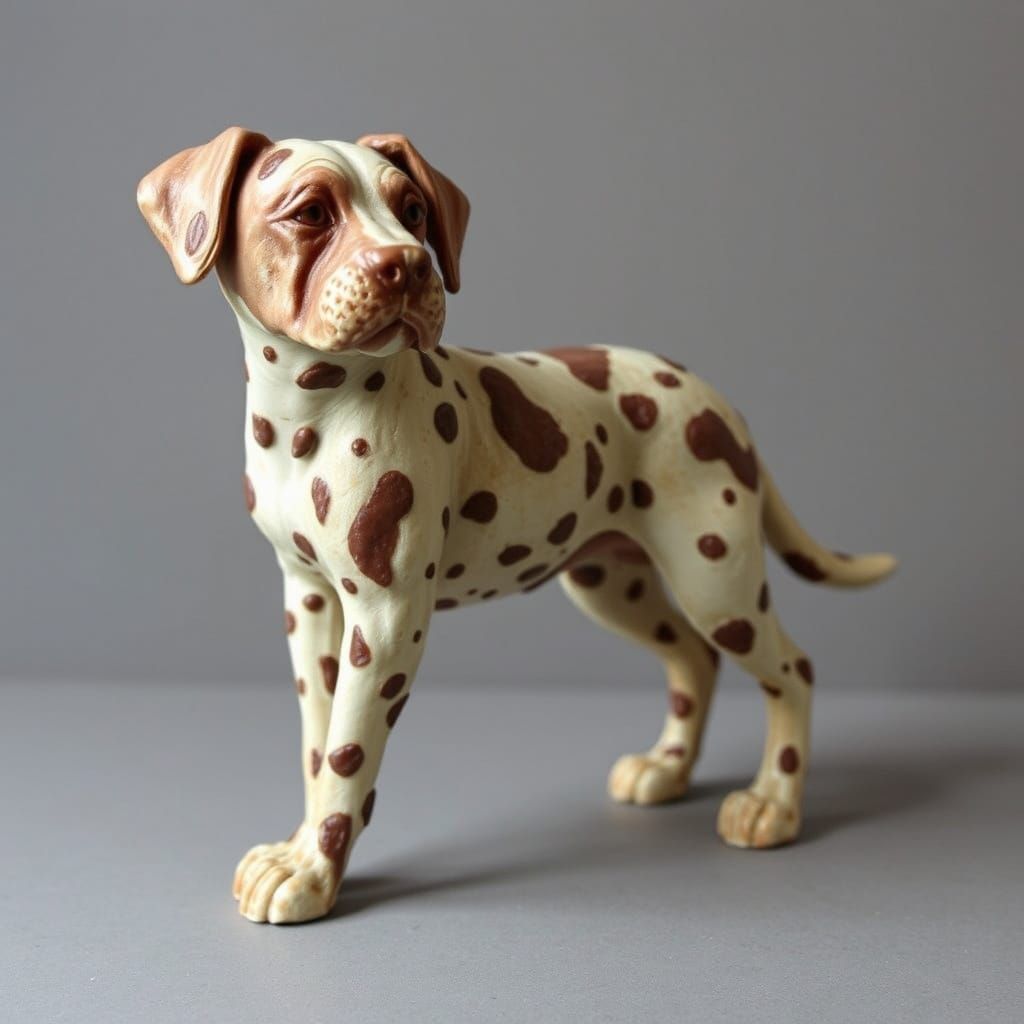 Chocolate Dalmatian Dog Sculpture, Digital Art