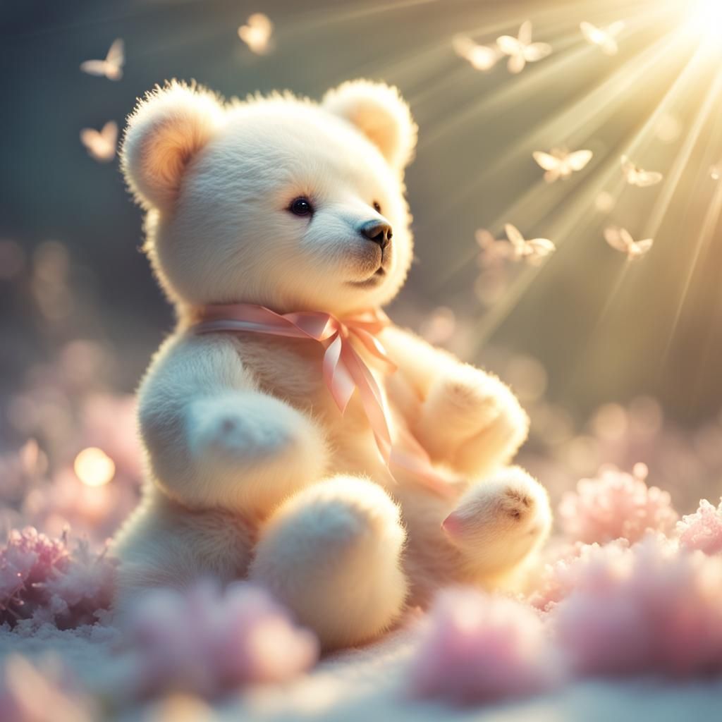 Cute Fairy Bears in Divine Sunshine