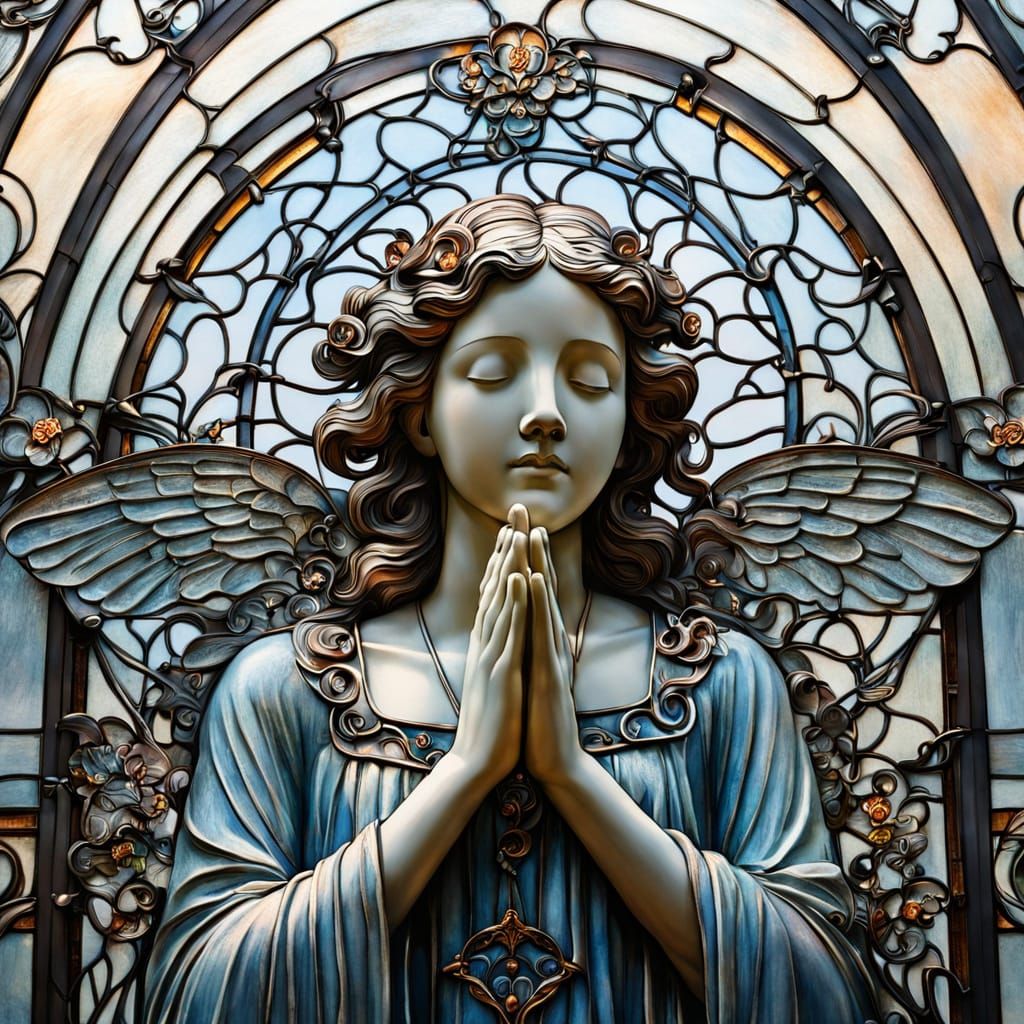 Angel Praying in Mackintosh Style