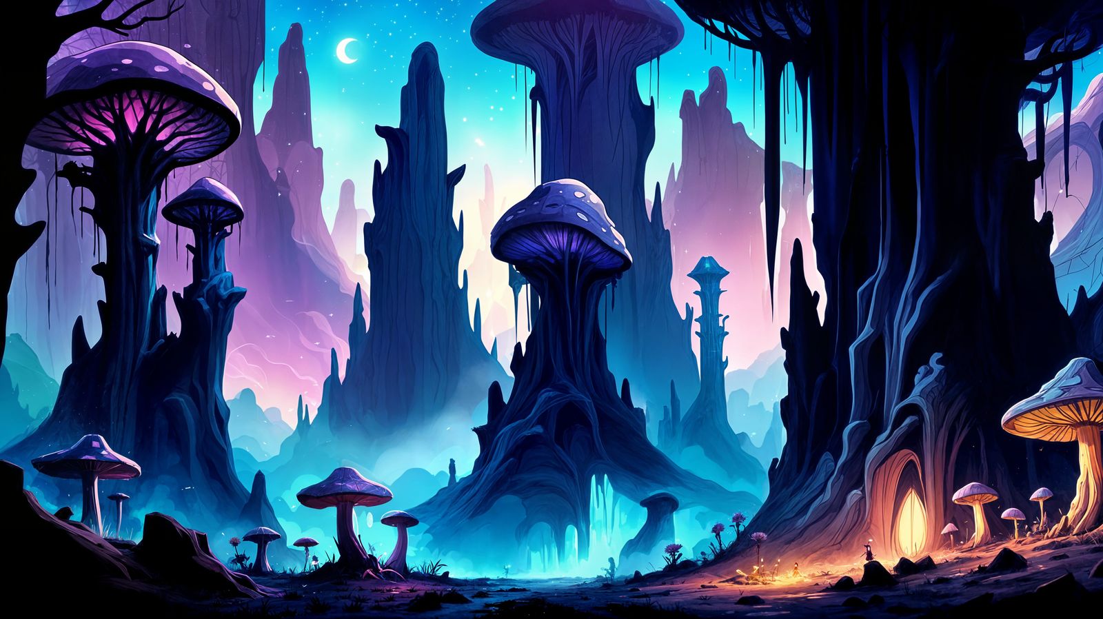 Ghibli-Inspired Spirits Hide in Fantastical Cave