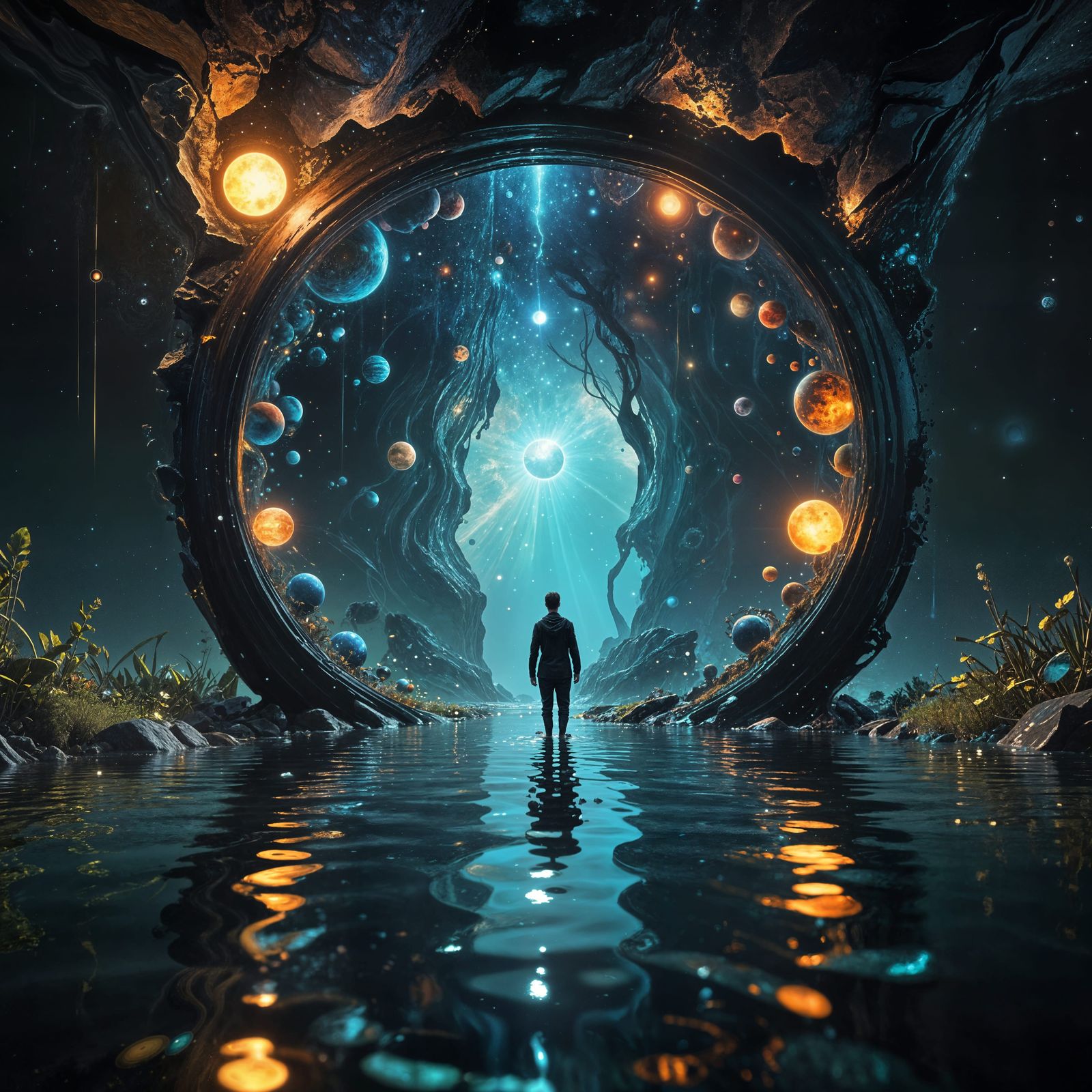 Shimmering Portal Pond Reveals Forgotten Planets