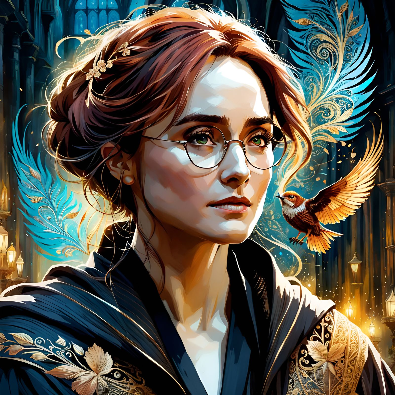 Harry Potter as a Gorgeous Woman: Detailed Portrait