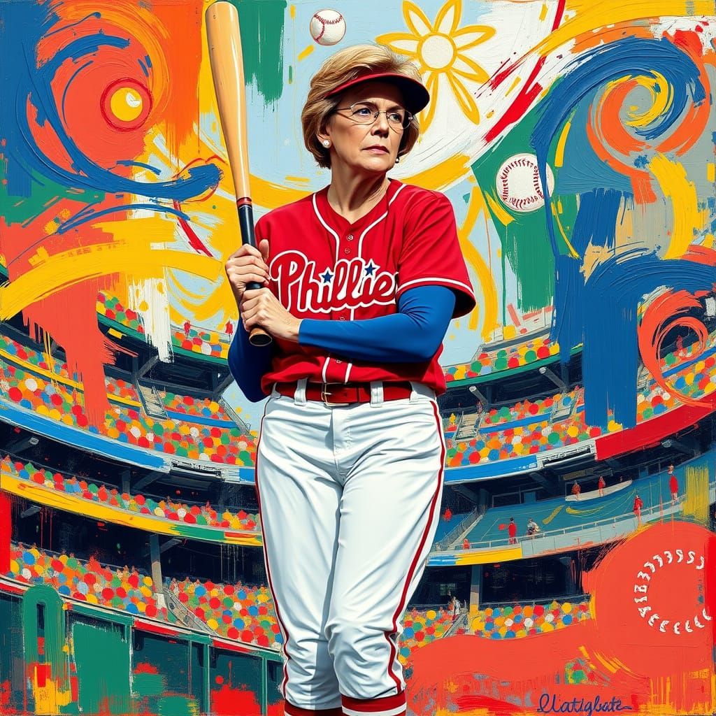 Fierce Senator Unleashes Phillies Power in Abstract Baseball...
