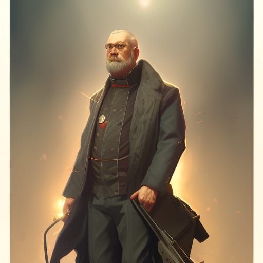 Reverend Jeremiah Garlitz Portrait in Hyperdetailed Style