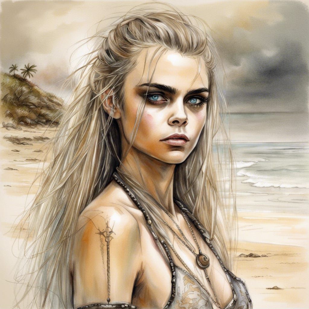 Bikini Model in Ethereal Fantasy Art Style