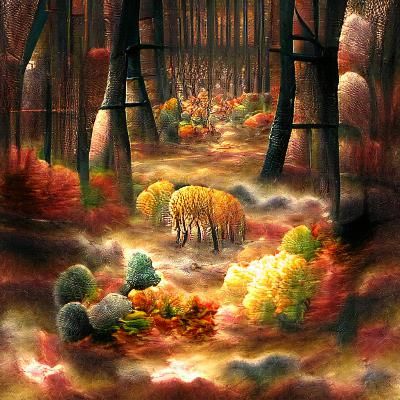 Autumn Forest in Full Fall Colors