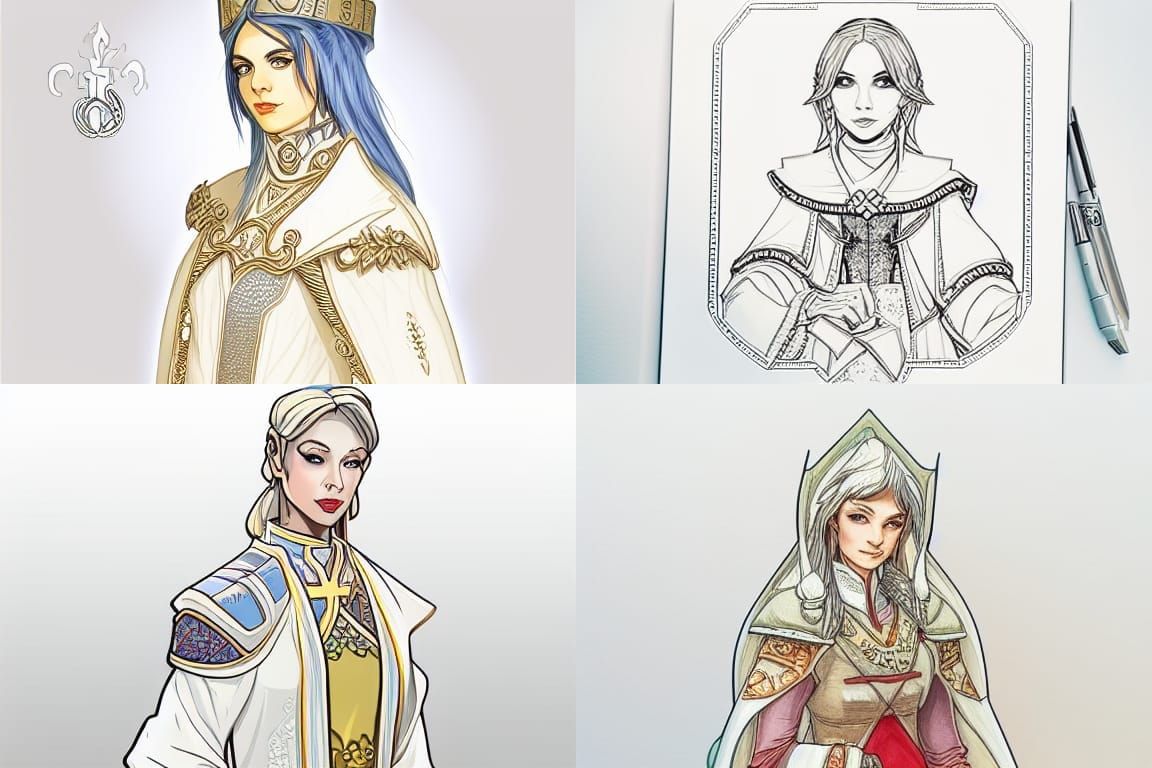 Detailed Portrait of a Cleric Priestess