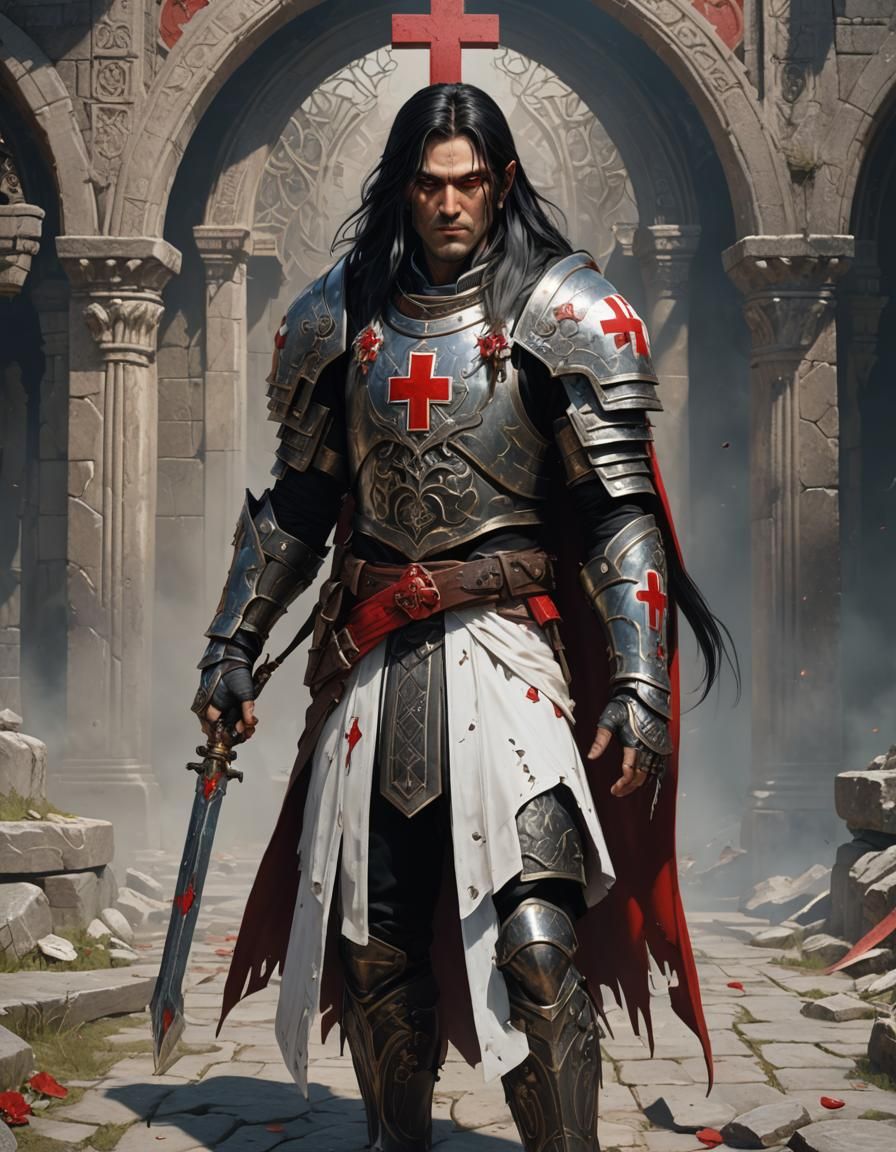 War Priest in Armor: Detailed Fantasy Art