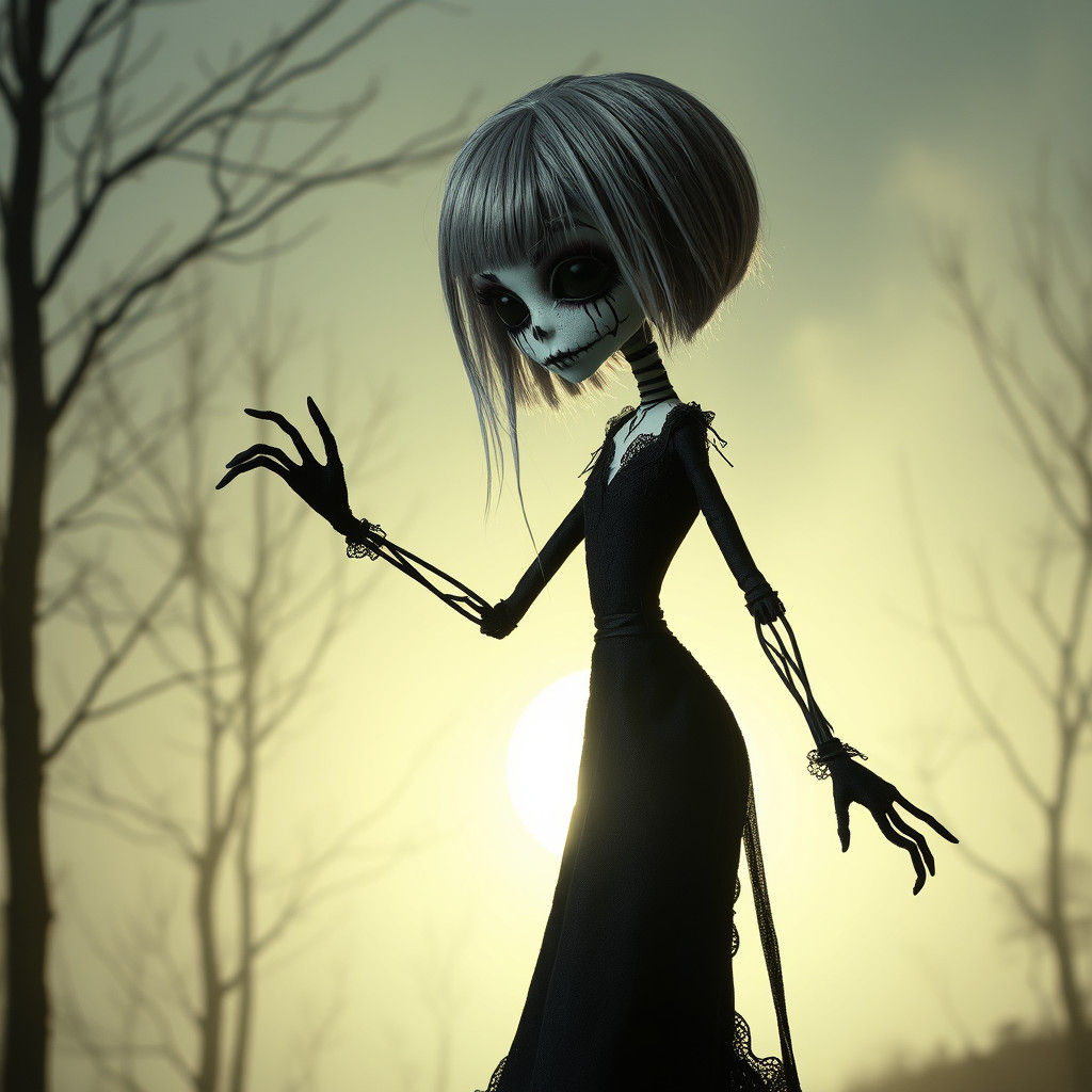 Monster Doll Ballerina Dancing in Moonlight