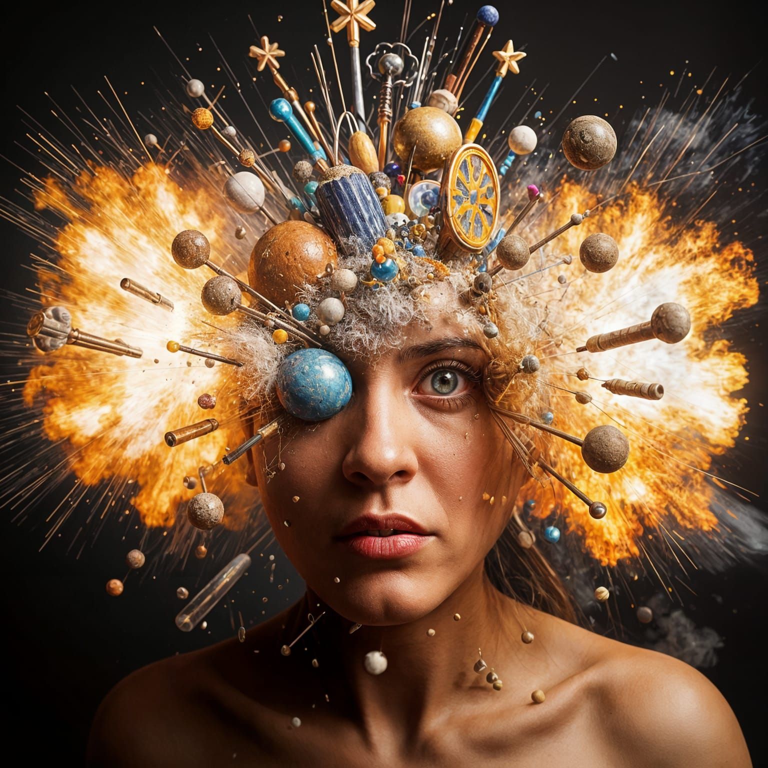 Vibrant Faces Explode in a Whirlwind of Color