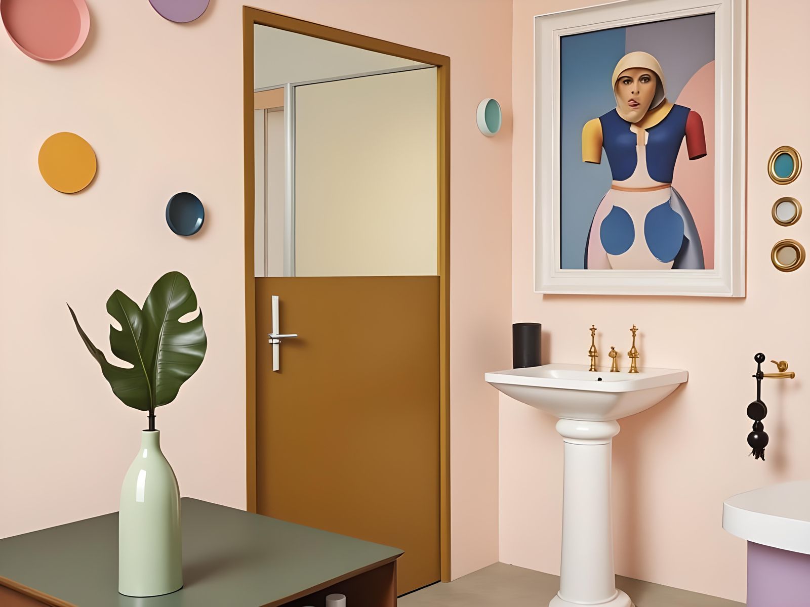Surreal Bathroom: Abstract Pop Art in Digital 8K