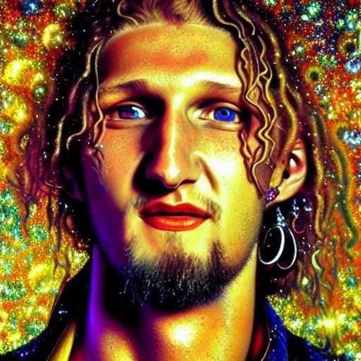 Detailed Oil Painting of Layne Staley with Sparkles