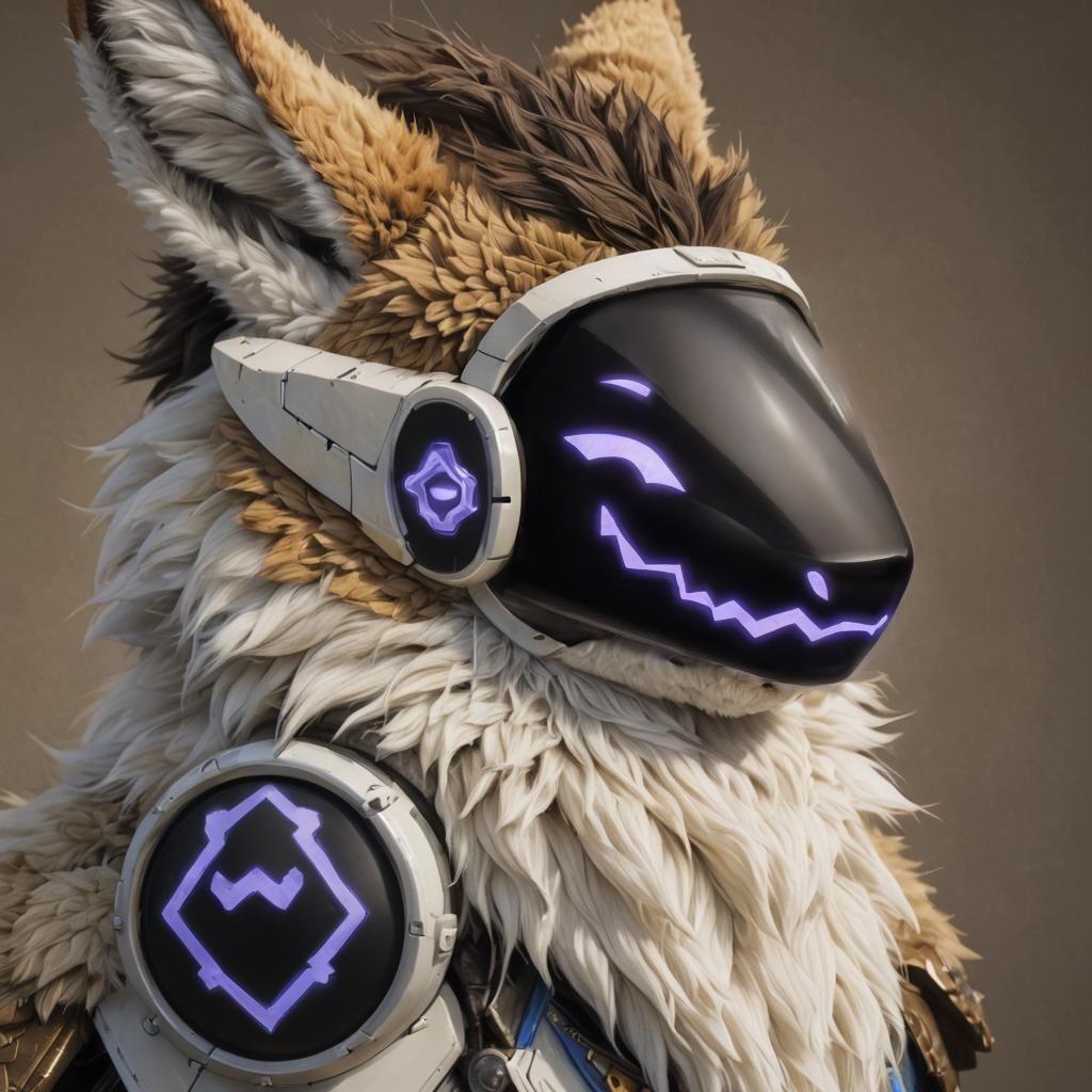 Adorable Mythical Protogen Portrait in Anime Style