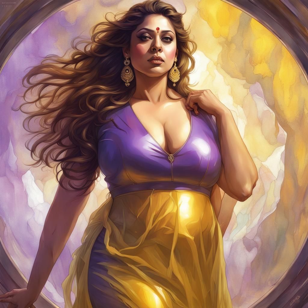 Portrait of Actress in Crystal and Latex, Hyperdetailed