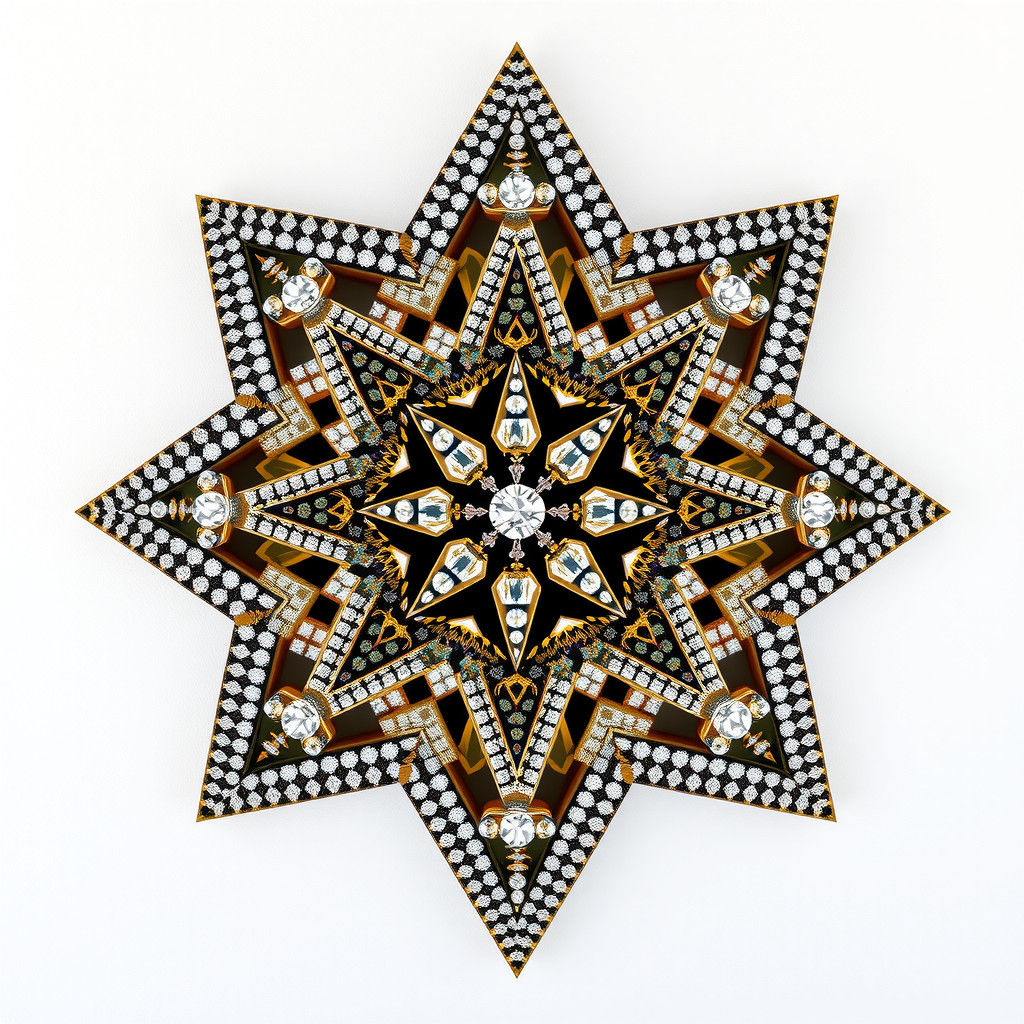 Star-Shaped Diamond Mosaic in Art Deco Style