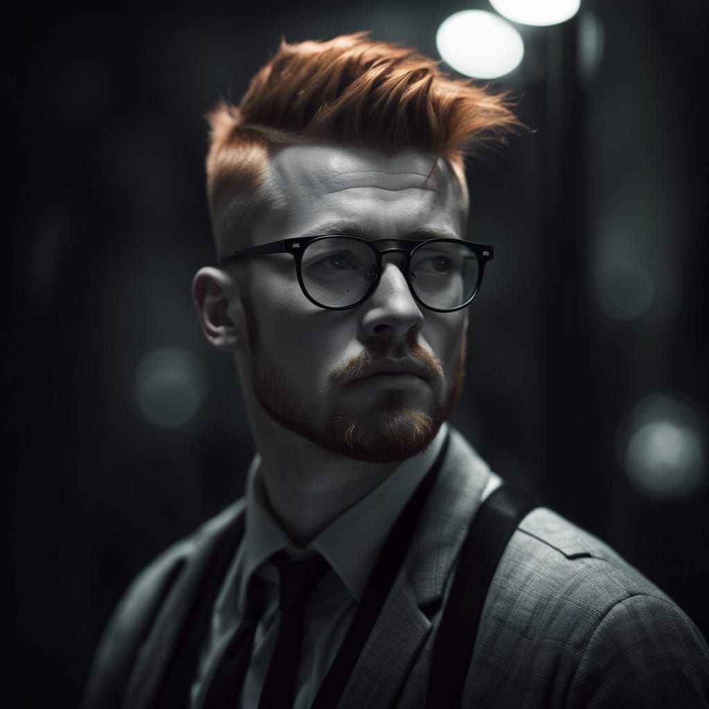 1920s Noir Detective with Ginger Hair and Beard