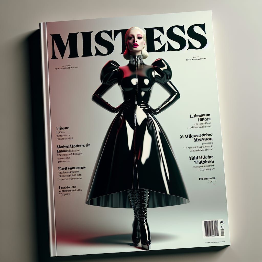 Magazine Cover: Lady Dimitrescu in Latex, Tonalist Art