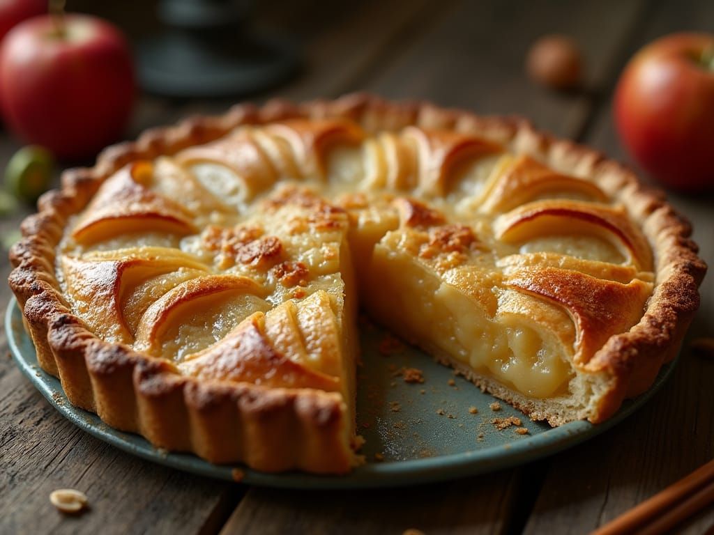 Hyperrealistic Apple Pie with Cinematic Lighting