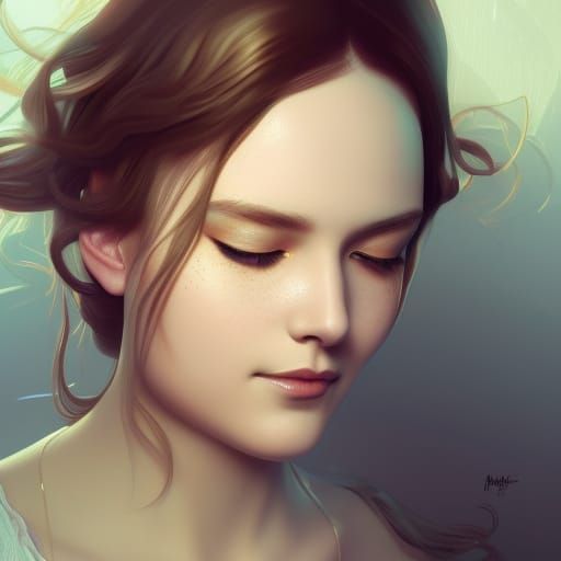 Hyperrealistic Portrait with Jewelry in Digital Art Style