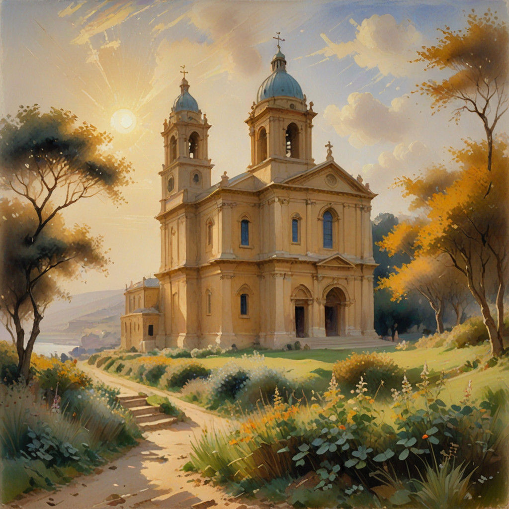 Fauvist Church in Golden Light, Ta Pinu, Gozo