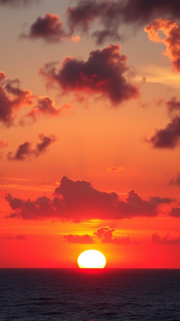 Vivid Sunset Over Ocean in Photorealistic 4K