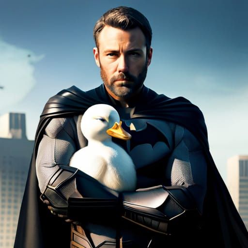 Batman Hugs a Duck: Hyperrealistic Unreal Engine Render