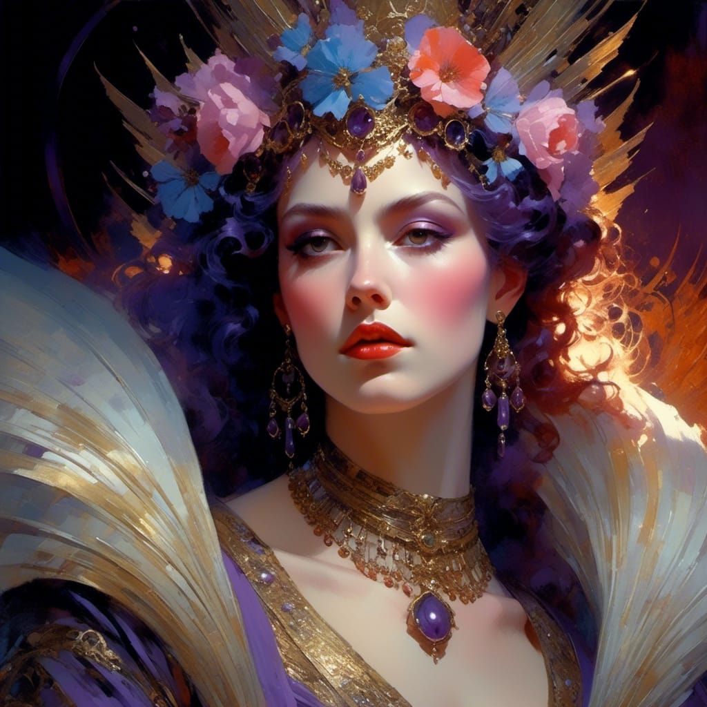 Persephone, Queen of Hades: Hyperrealistic Portrait