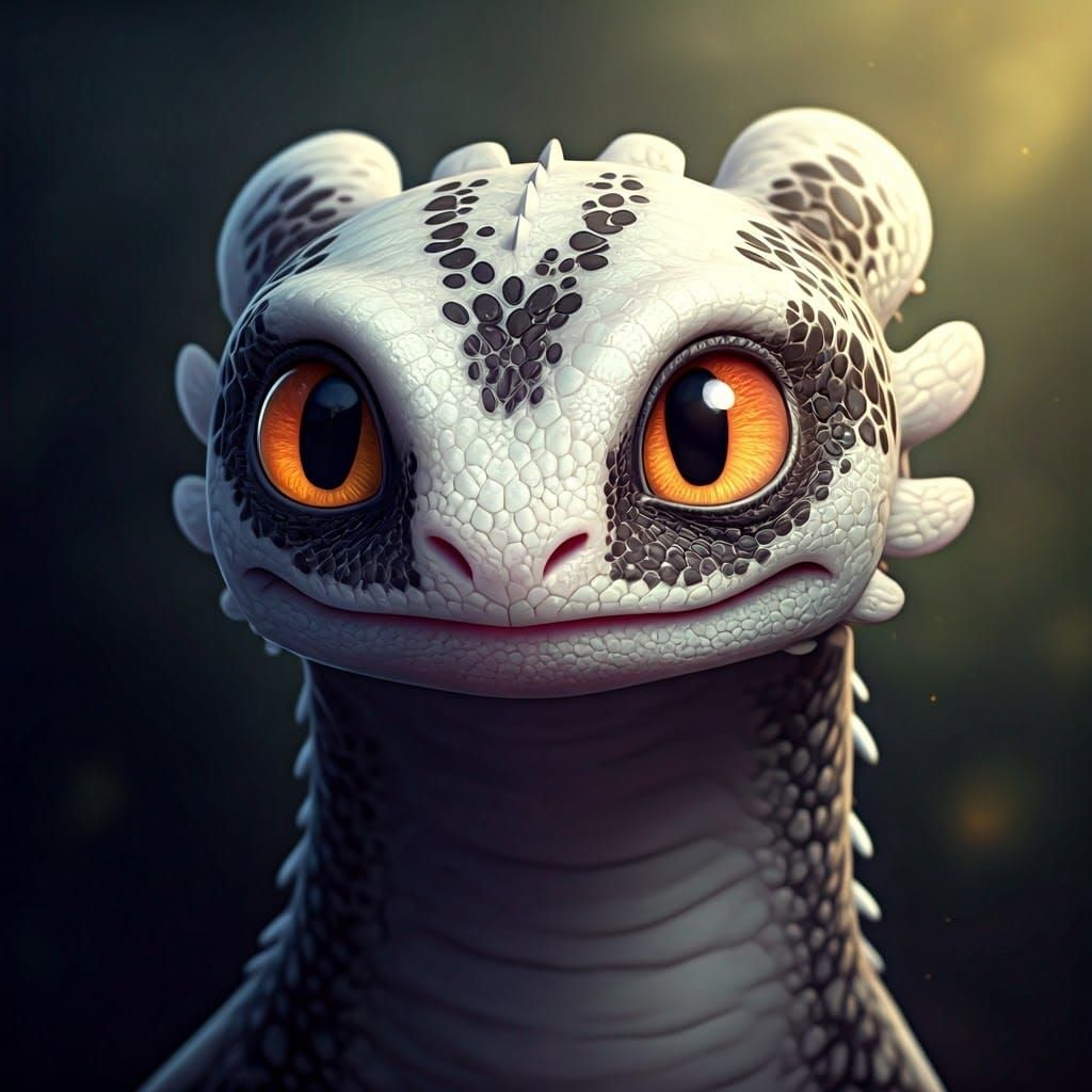 Whimsical Lightfury Dragon with Spots