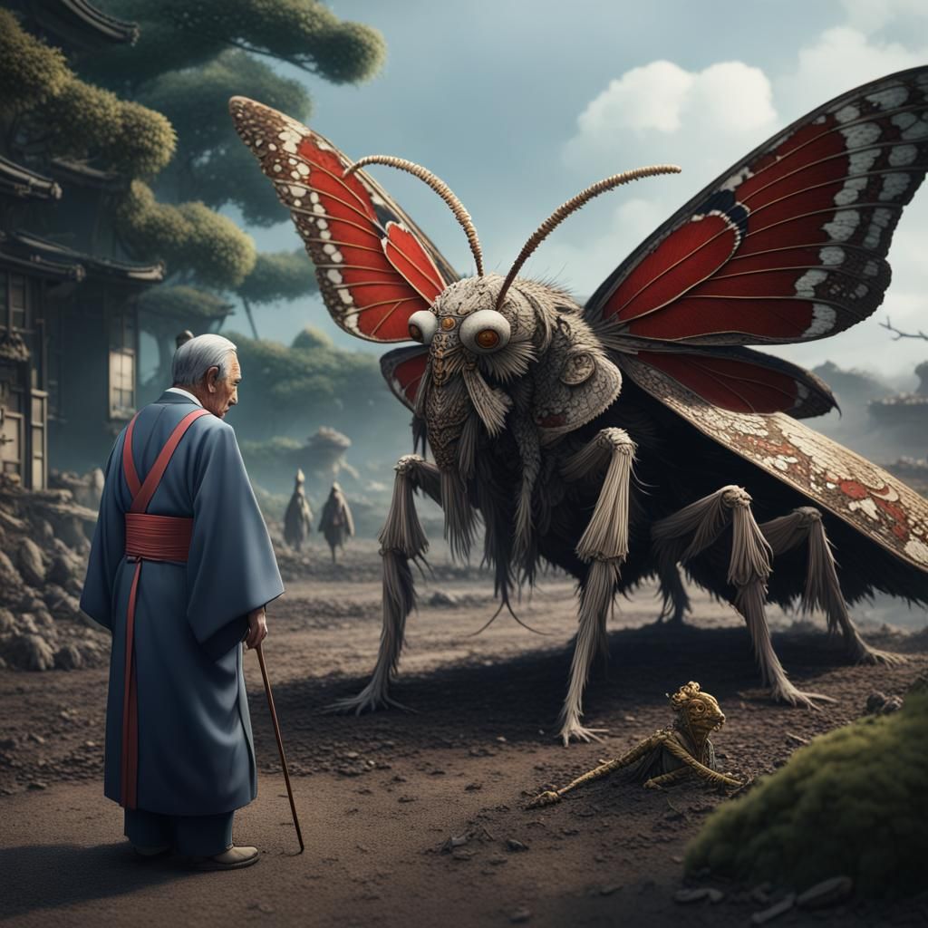 Emperor Bows to Farmer: Detailed Matte Painting