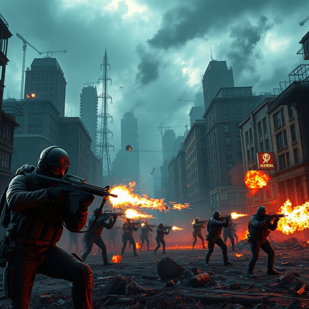 Apocalyptic Cityscape in Post-Apocalyptic Wasteland