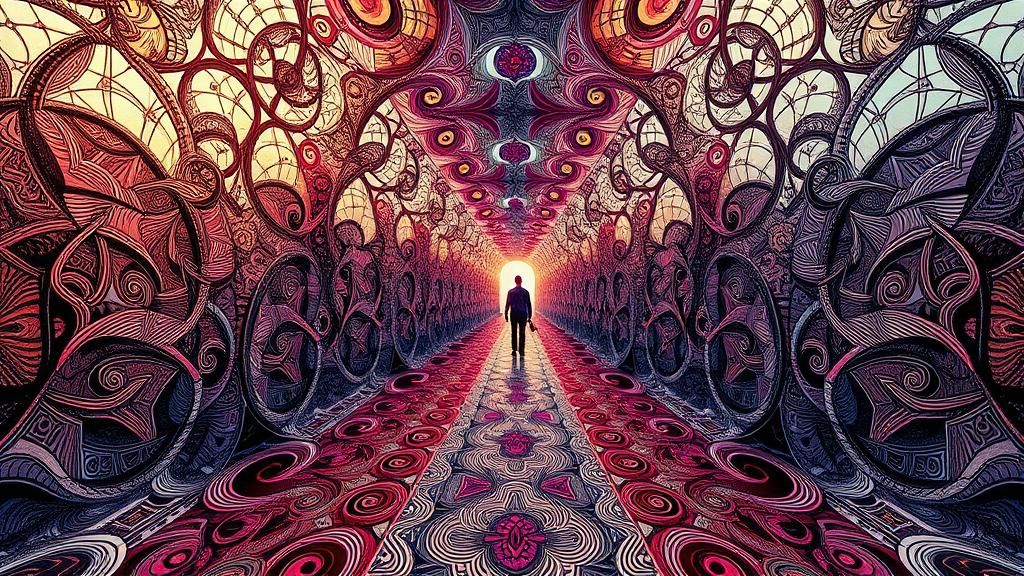 Surreal Fantasy Portrait in MC Escher Style