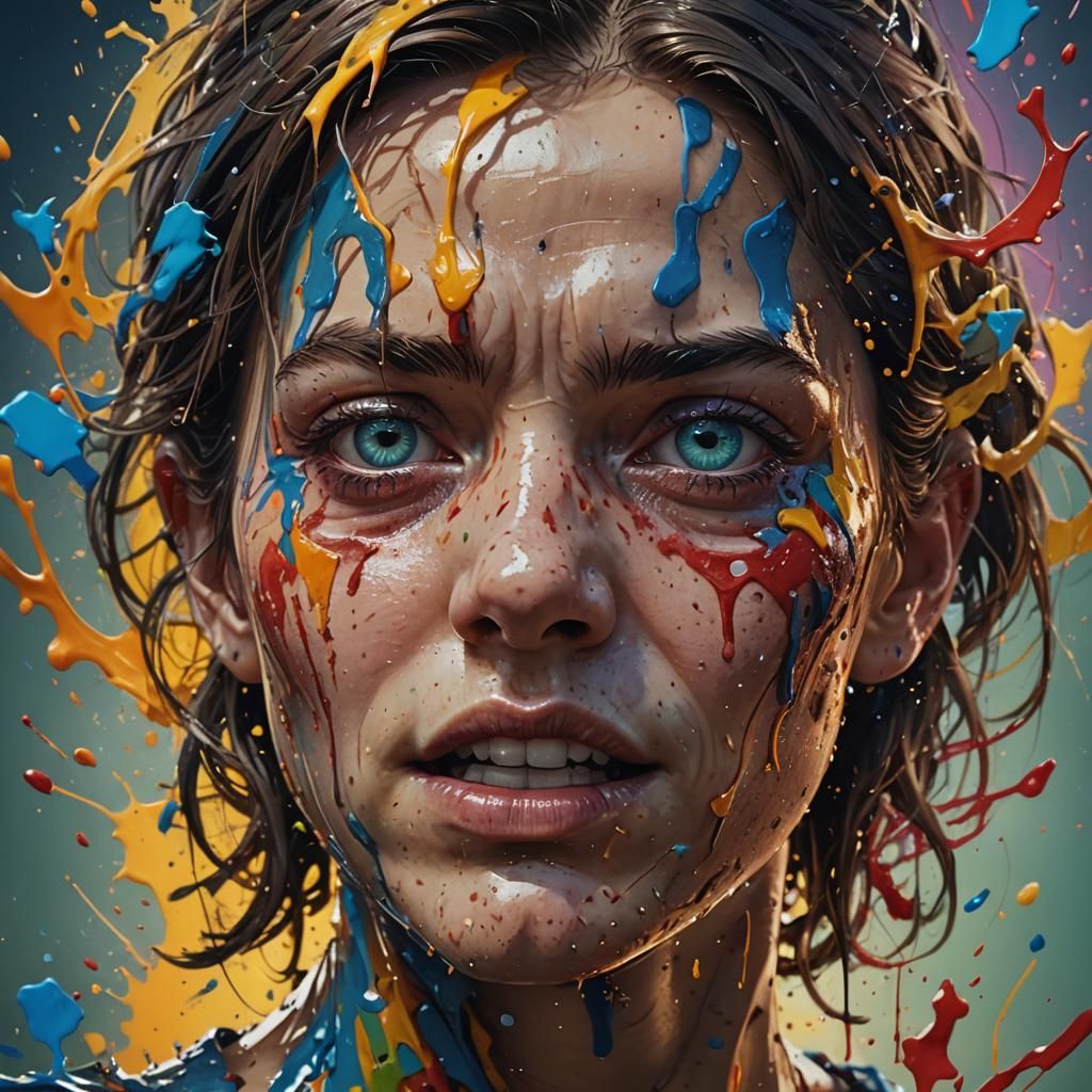 Disturbing Hyperrealistic Portrait with Dramatic Lighting