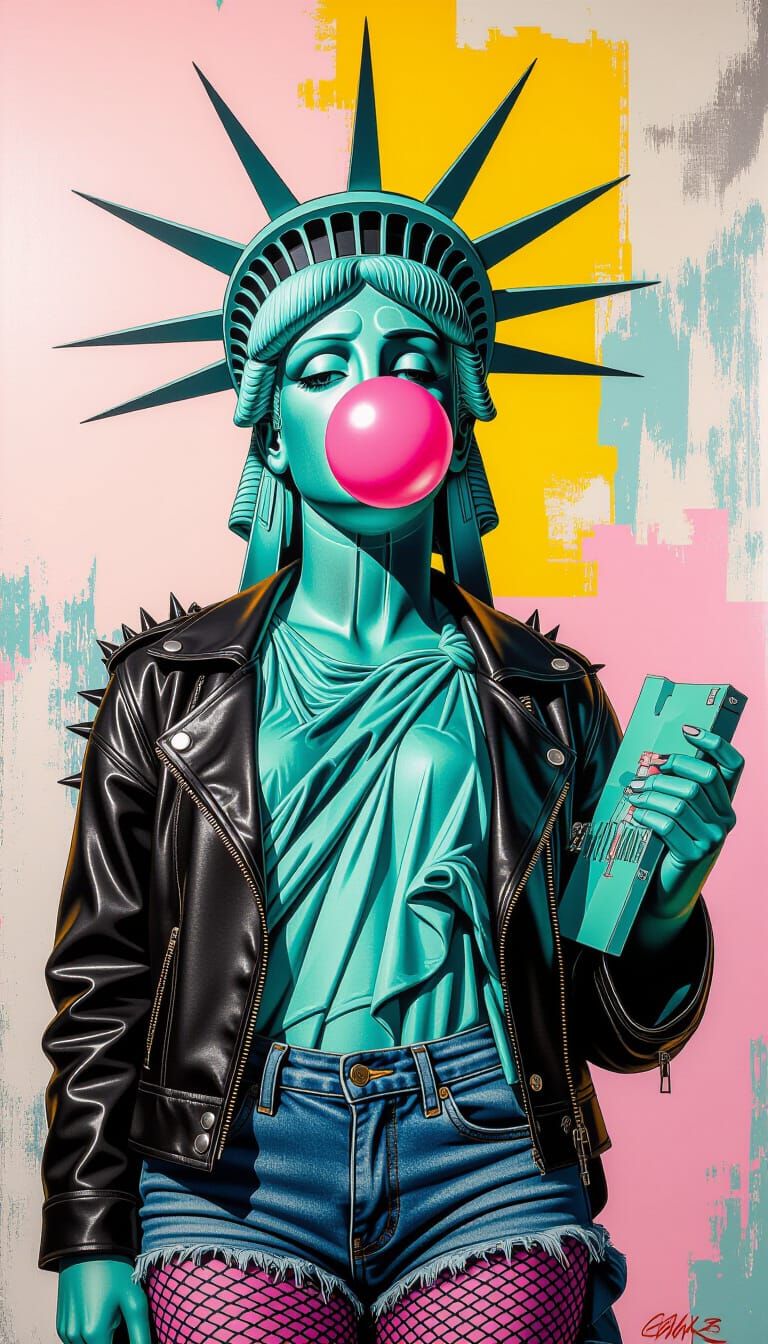 Statue of Liberty Punk Rock Pop Art