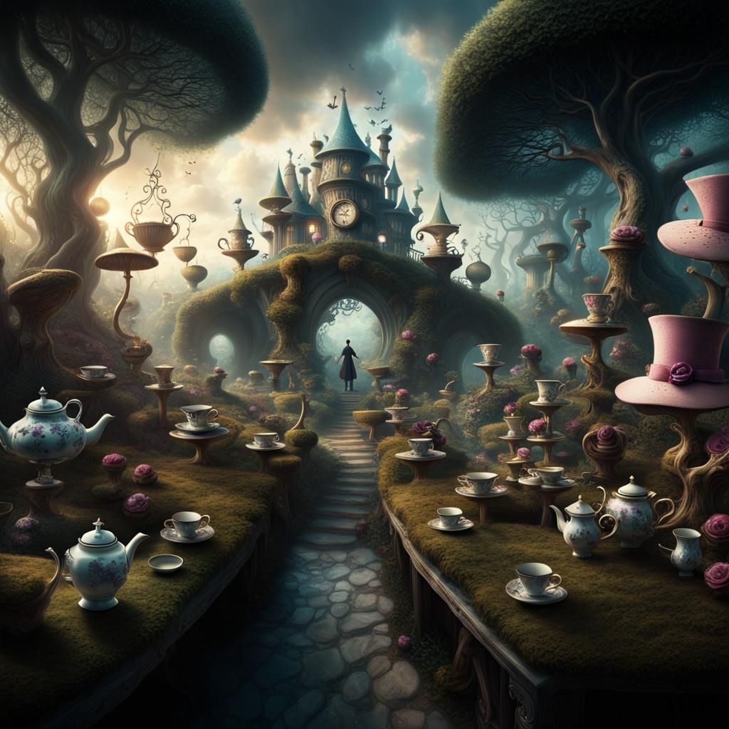 Eerie Alice in Wonderland Tea Party in Burton Style