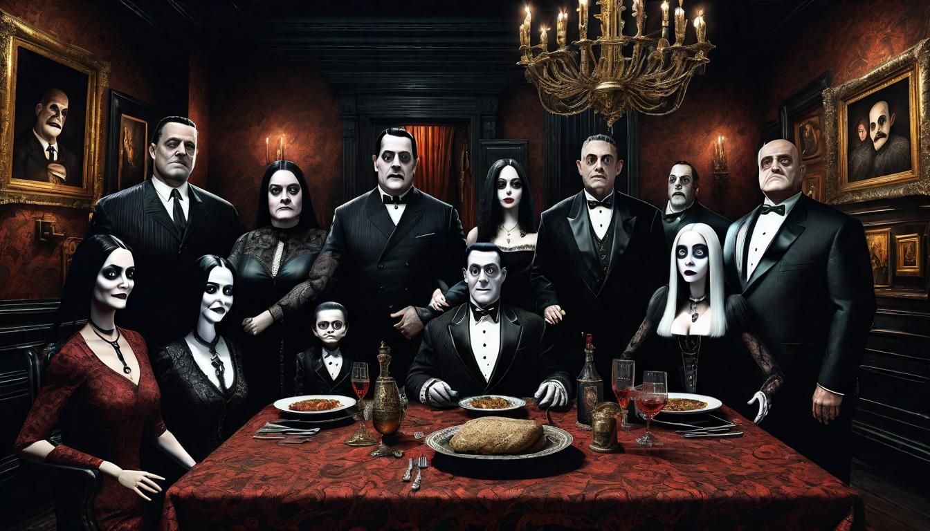 Addams Family Recreates Last Supper in Hyperrealism