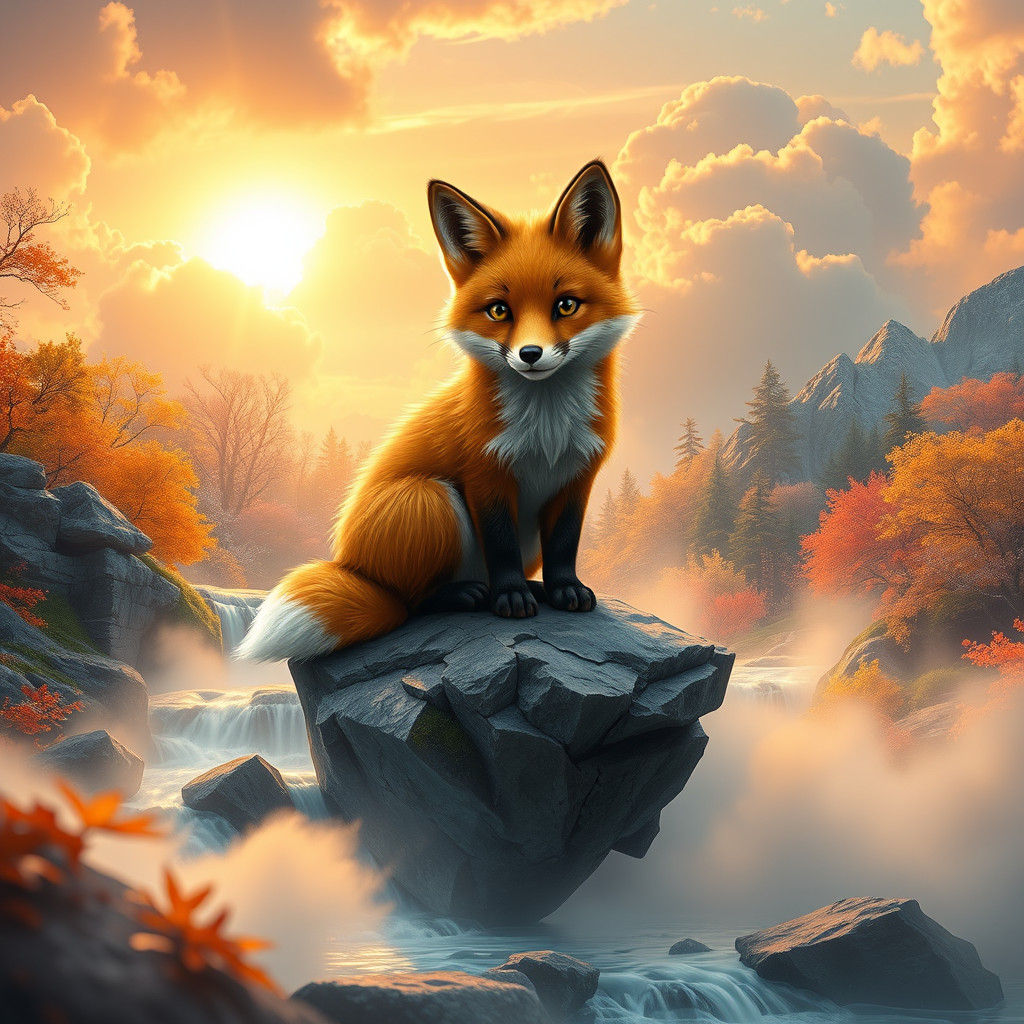 Mystical Four Seasons Fox: Fantasy Concept Art