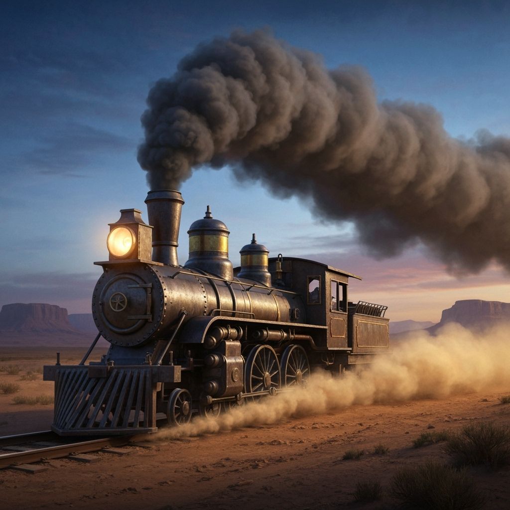 Wild West Train Robbery with Aliens in Steampunk Concept Art...