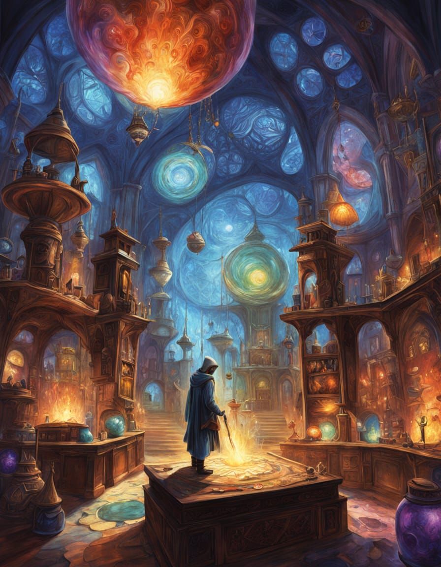 Magical Careers Concept Art in Vibrant Oil Painting