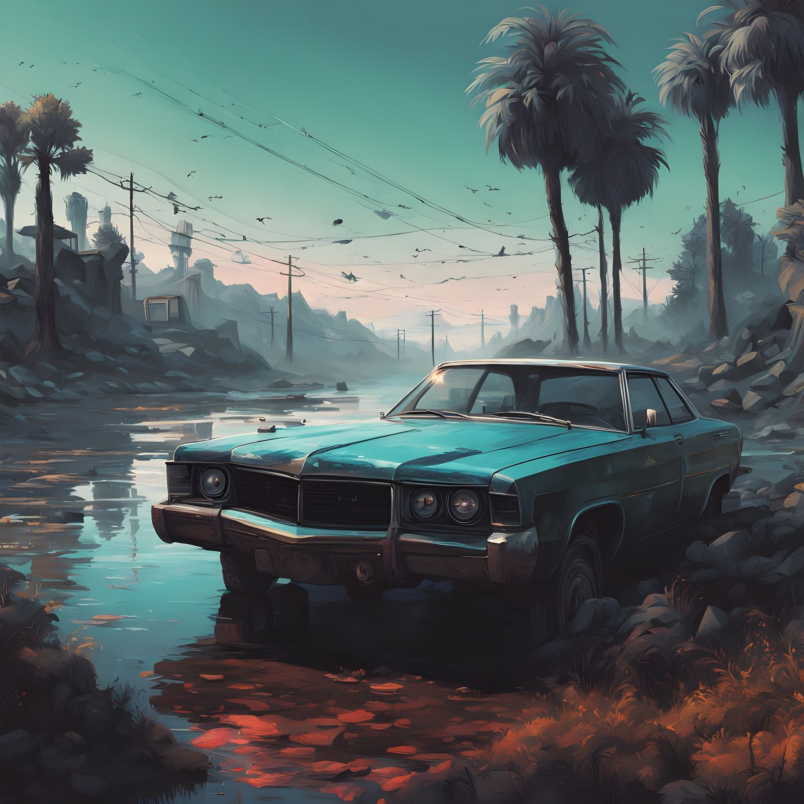 Surreal Hyperrealistic Landscape in Dreamlike Atmosphere