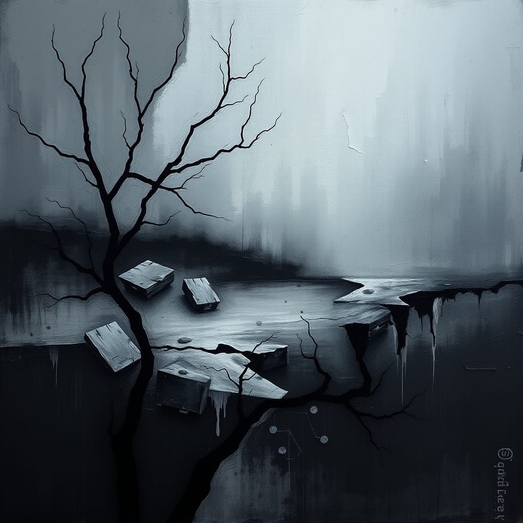 Somber Desolate Landscape of Hopelessness