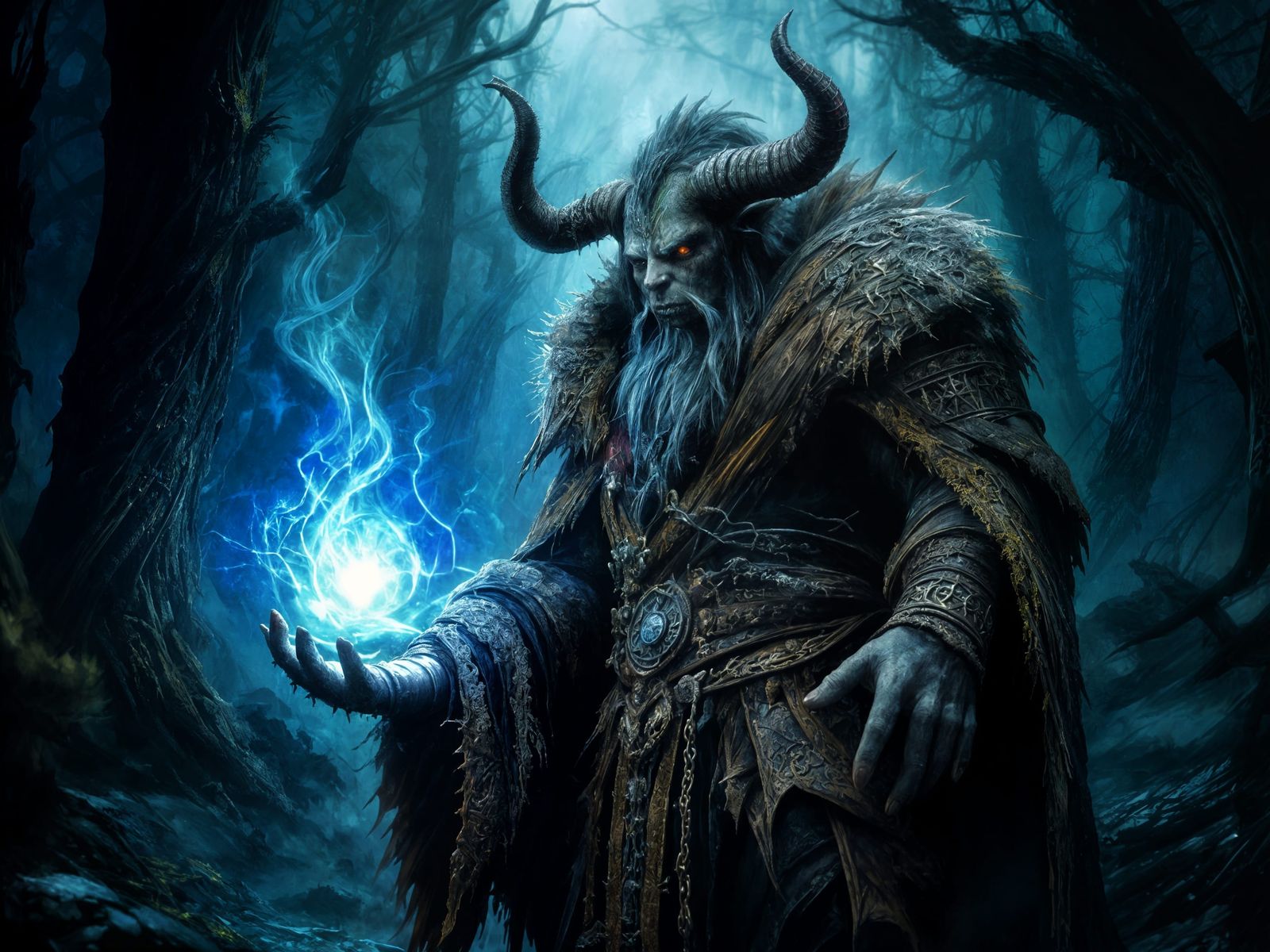 Troll Mystic Conjuring Magic in Grimdark Style