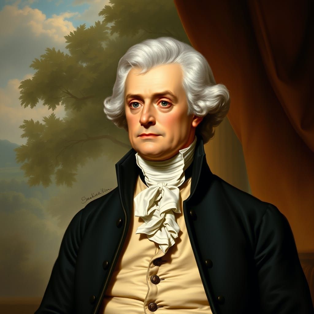 Thomas Jefferson Portrait in Classical American Style