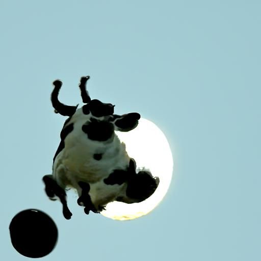 a cow jumping over the moon