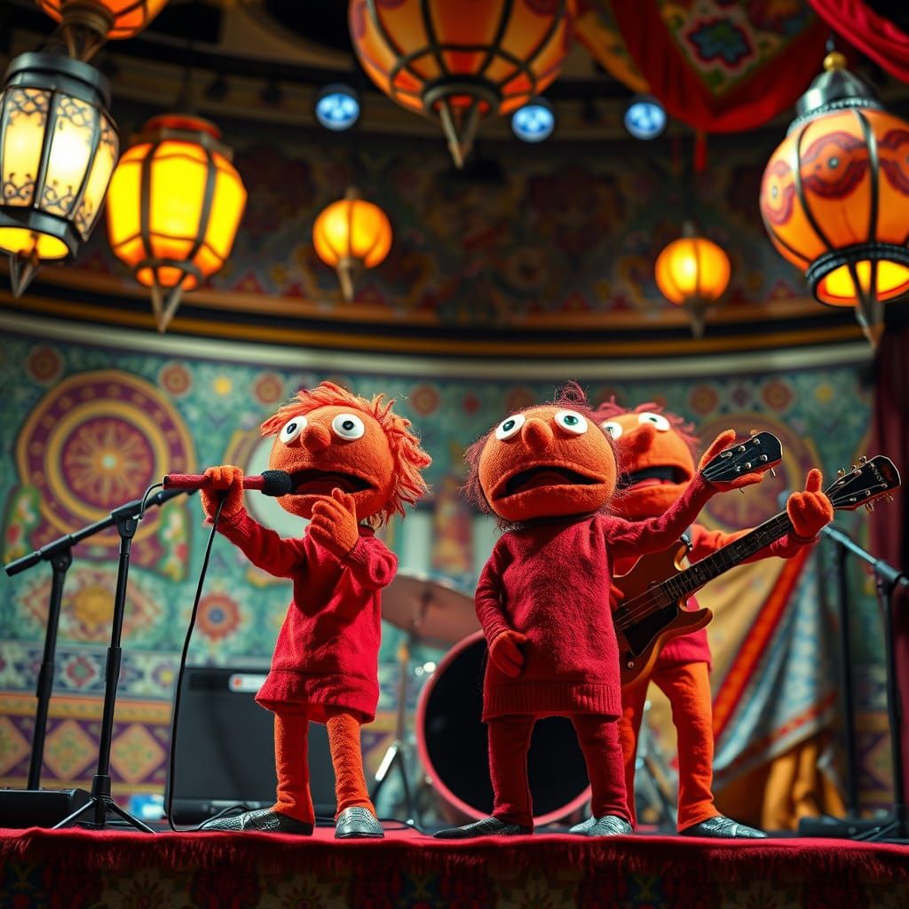 Red Hot Chili Peppers as Handcrafted Puppets