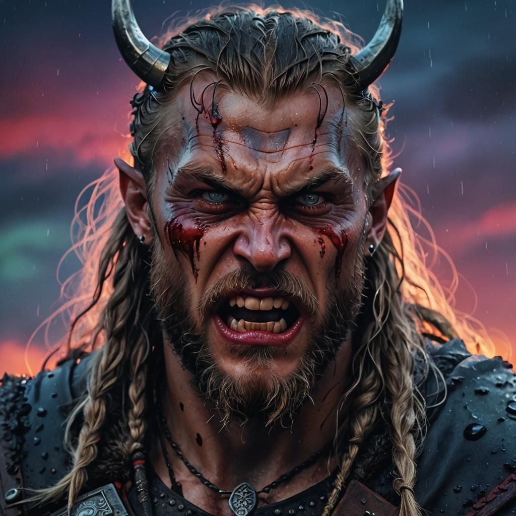 Viking Vampire in Dark Fantasy Art Style