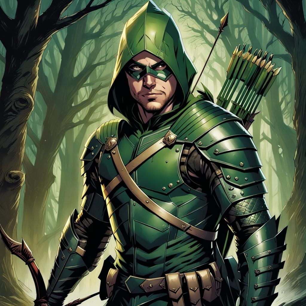 Green Arrow as Grimdark Fantasy Knight